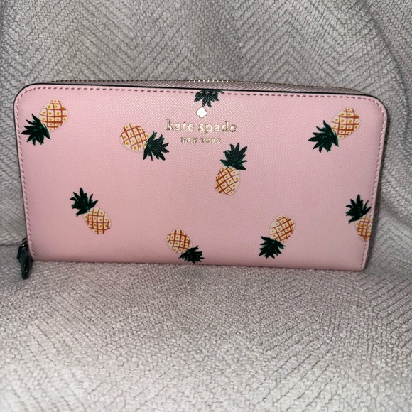 Kate Spade Pink Pineapple Tote, Wallet, and Make-Up Case Set - Picture 10 of 14